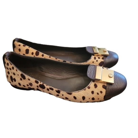 Tory Burch Priscilla Cheetah Print Calf Hair Flats Size 6 1/2 - Picture 1 of 7